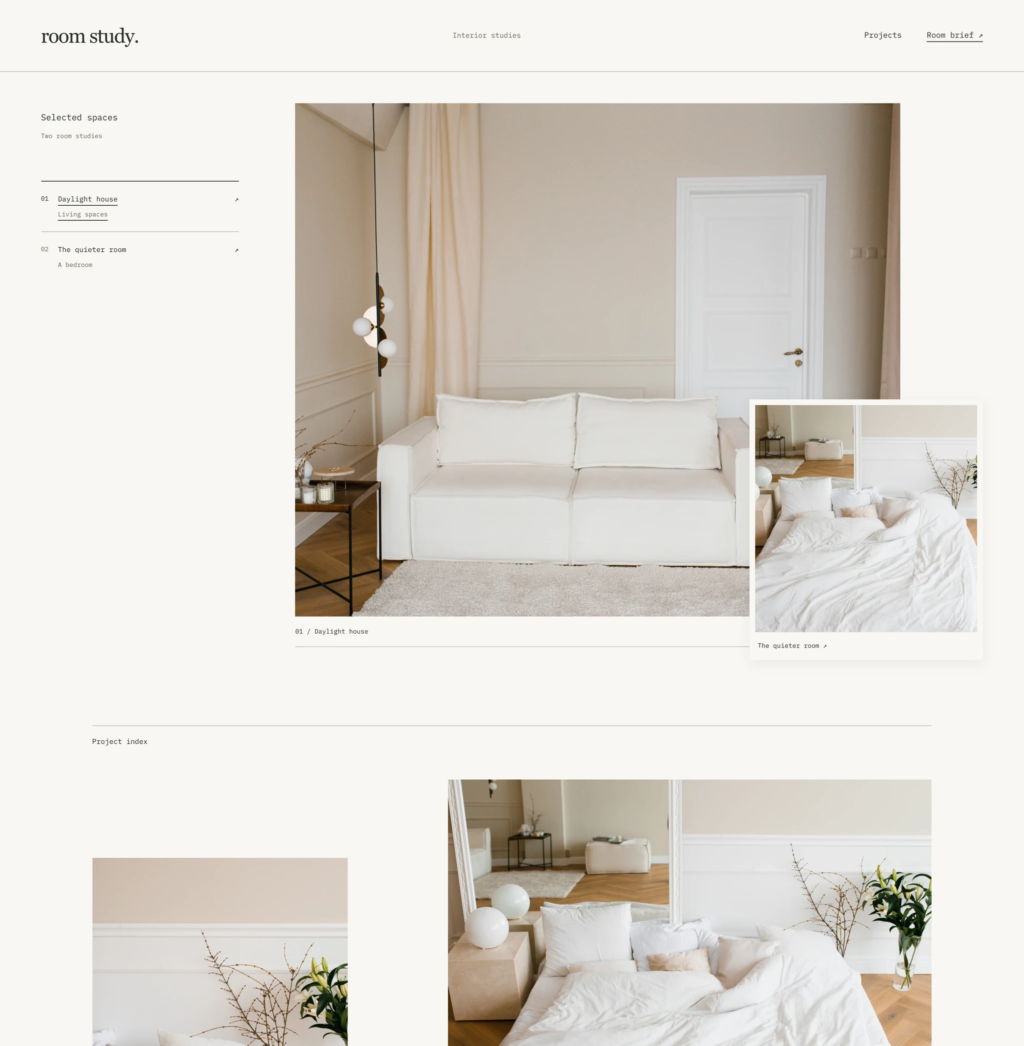Room Study website design preview