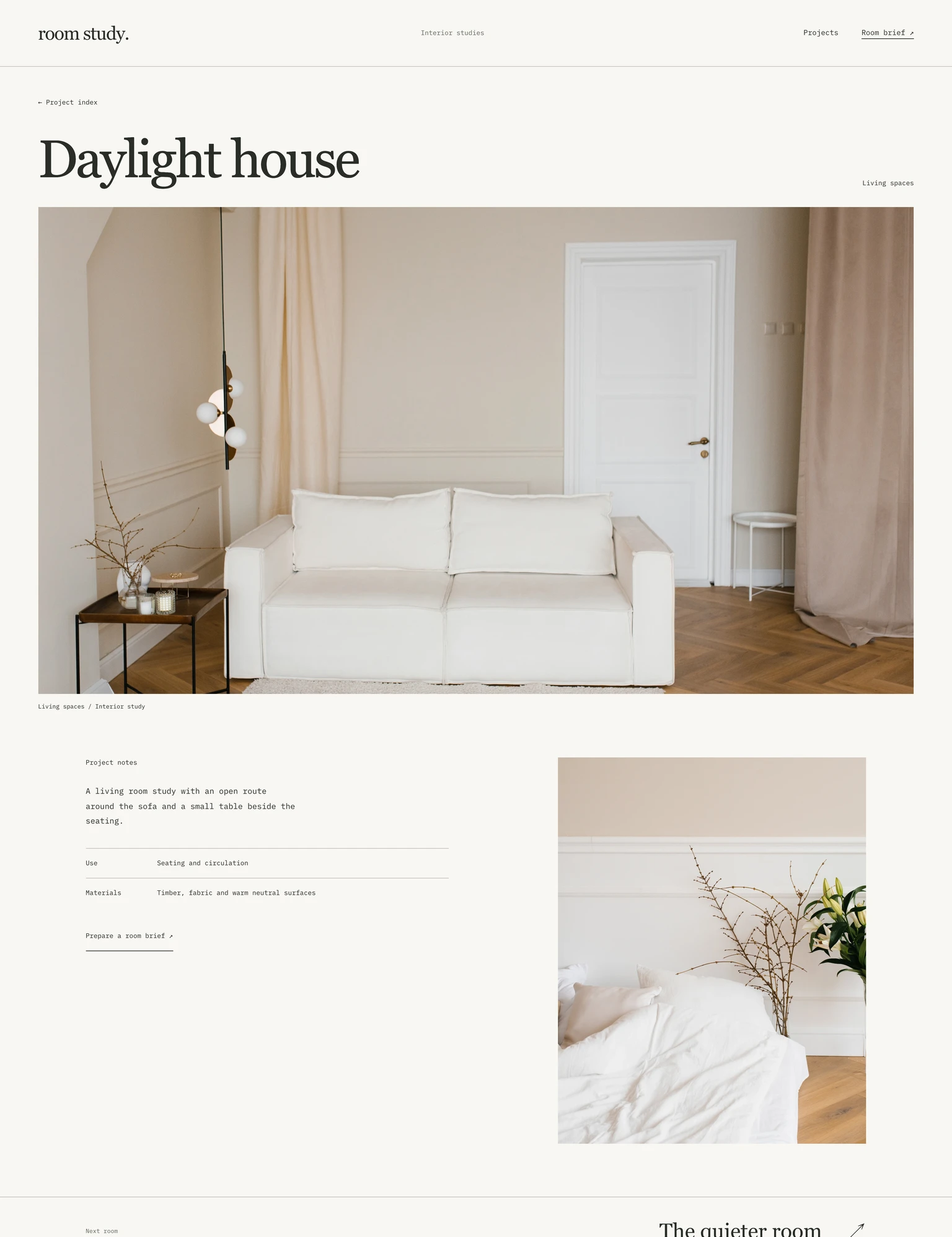 Room Study / Project website design preview