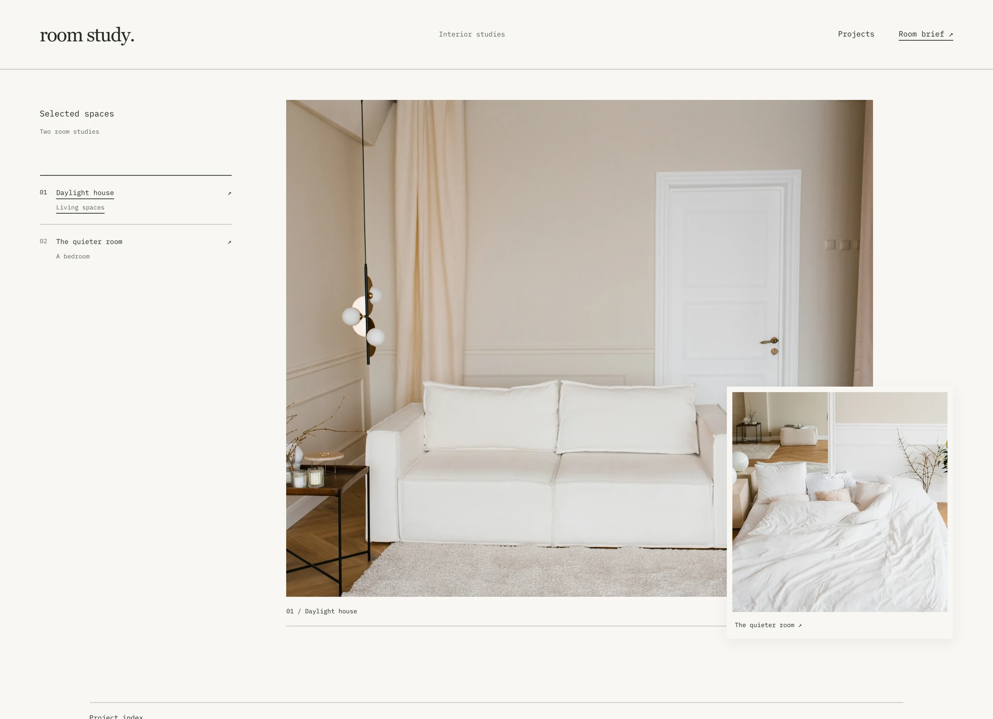 Room Study interior studio website concept